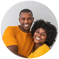 black couple smiling together