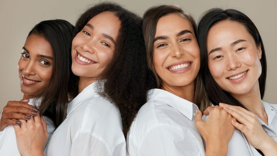 a diverse group of egg donors smiling